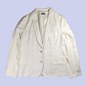 J. Crew | Cotton Linen Women's Classic Two Button Blazer Cream Small
